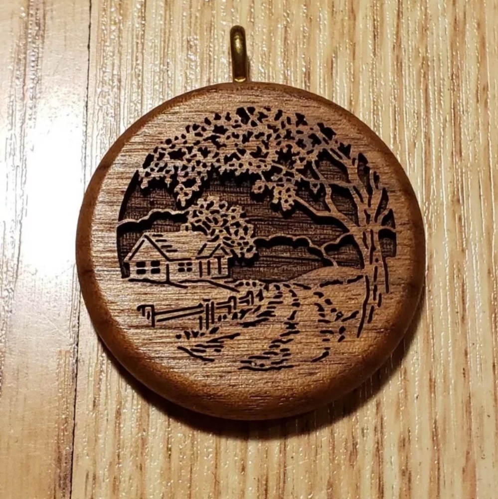 Handmade Wood Pendant Necklace